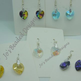 Crystal Earrings, Heart