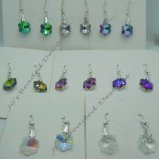 Crystal Earrings, Snowflake