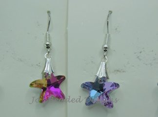 Crystal Earrings, Star Fish
