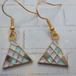 Novelty Earrings, Enamel Geometric Triangle