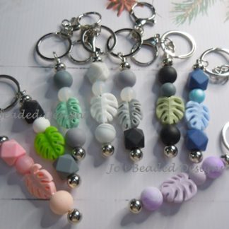 Leaf Silicone Bead Keyrings