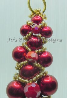 Woven Glass Pearl and Crystal Pendant on Chain