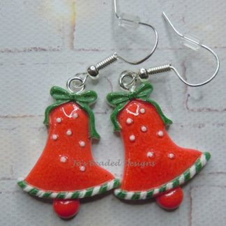 Novelty Earrings, Resin Christmas Bell