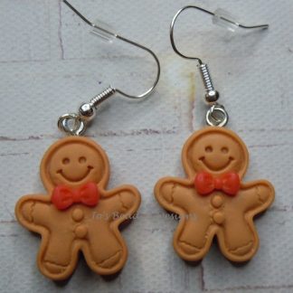 Novelty Earrings, Resin Gingerbread Man
