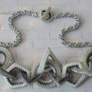 Monochrome Geometric Shapes Woven Necklace