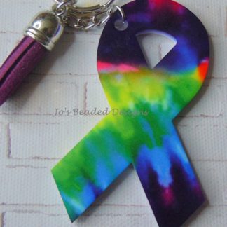 Acrylic Keyring, Ribbon Shape with Tassel