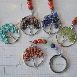Gemstone Chakra Tree of Life Keyring